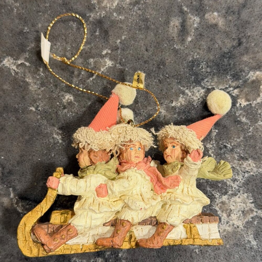 Vintage Dashing Through The Snow Christmas Ornament